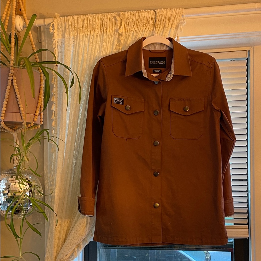 Wildfang Utility Cotton Button-Up Shirt Jacket - Picture 1 of 7